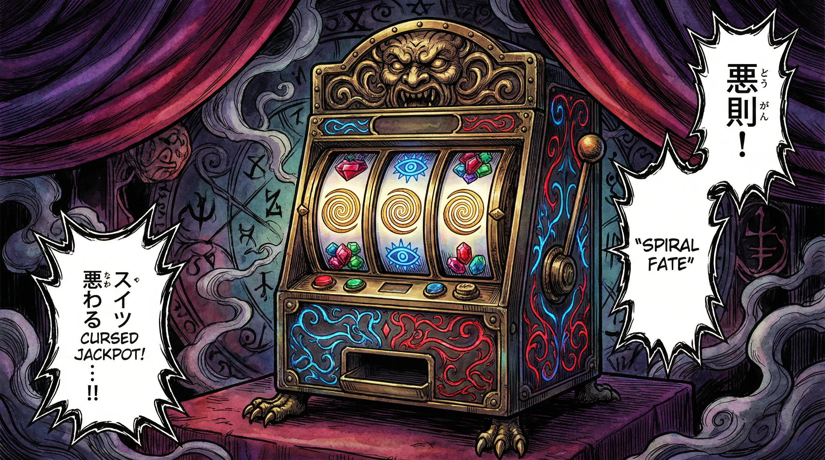 Máquina caça-níqueis mística do ganheibet com símbolos dourados